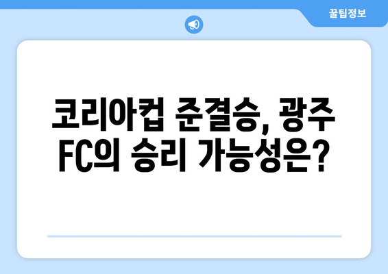 광주 FC, 코리아컵 준결승에서 성남 꺾고 결승 진출 노린다! | 코리아컵, 광주 FC, 성남 FC, 준결승