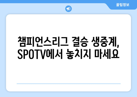 챔피언스리그 결승 2023-2024 SPOTV 생중계 안내 | 시청 방법, 시간, 채널, 다시보기 |