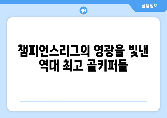 챔피언스리그 역사를 새로 쓴 골키퍼 레전드들| 경이로운 기록의 주인공들 | 챔피언스리그, 골키퍼, 기록, 레전드