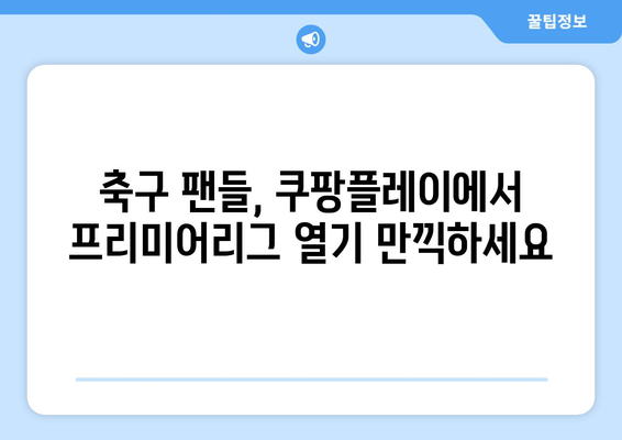 쿠팡플레이, 스포티비 제치고 프리미어리그 중계권 획득! | 스포츠 중계, 축구, EPL