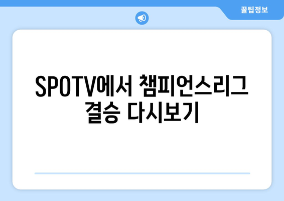 챔피언스리그 결승 2023-2024 SPOTV 생중계 안내 | 시청 방법, 시간, 채널, 다시보기 |