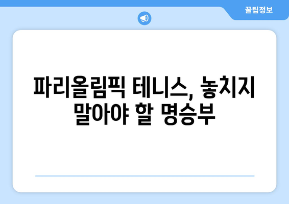 파리올림픽 테니스 조코비치, 나달, 알카라즈 경기 생중계 & 한국 시간 안내 | 실시간 스코어, 하이라이트 영상