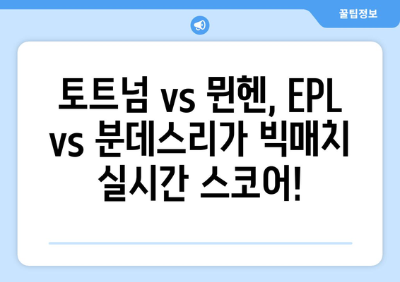 토트넘 vs 뮌헨 중계 시청! 축구 TV 채널 & K리그 선수 명단 | EPL, 분데스리가, 축구 중계, 실시간 스코어