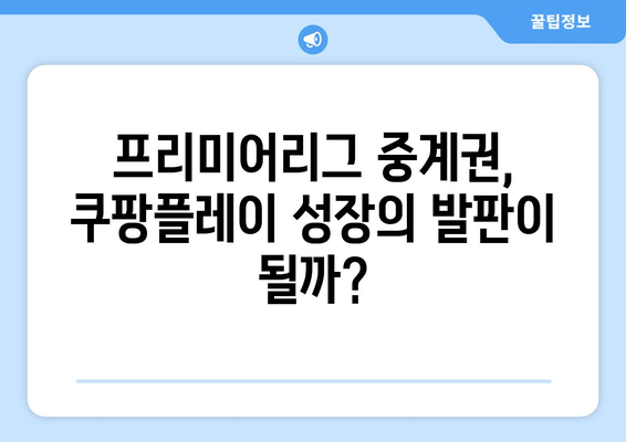 쿠팡플레이, 프리미어리그 중계권으로 스포티비 견제할 수 있을까? | 쿠팡플레이, 스포티비, 프리미어리그, 중계권, 경쟁