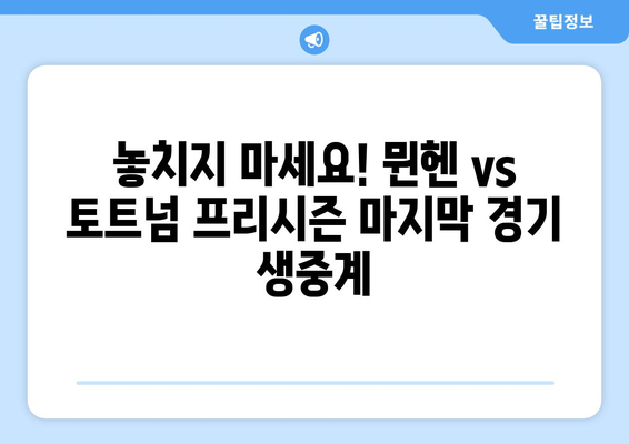 뮌헨 vs 토트넘 프리시즌 마지막 경기 생중계 시청 안내 | 채널, 시간, 온라인 시청