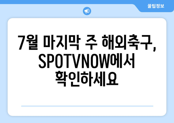 해외축구 주요 소식 (7/24~7/30) - SPOTVNOW | 빅리그 이슈, 주요 경기 결과, 이적 시장 분석