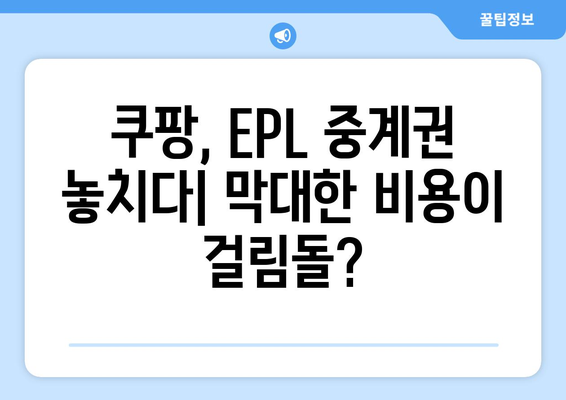 쿠팡 EPL 중계권 계약 미완료, 그 이유는? | 스포츠 중계, OTT 플랫폼, 경쟁