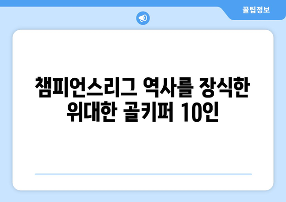 챔피언스리그 역사를 지킨 전설들! 최고의 수문장 TOP 10 | 축구, 레전드, 골키퍼, 챔피언스리그