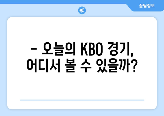 KBO 중계 일정 & 방송사 정보 한눈에 보기 | 2023 시즌 실시간 정보, 채널 안내