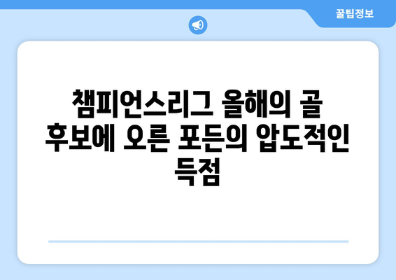 포든, 올해의 골 후보에 선정! 챔피언스리그에서 남긴 압도적인 득점 | 챔피언스리그, 올해의 골, 후보, 포든, 득점