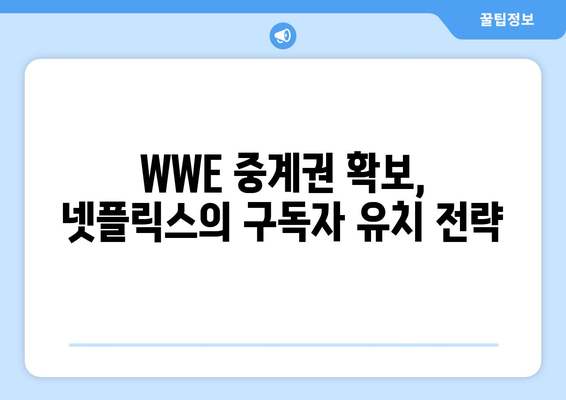 넷플릭스의 WWE 프로레슬링 중계권 투자| 전략과 미래 전망 | 스포츠 스트리밍, 콘텐츠 확장, 시장 경쟁