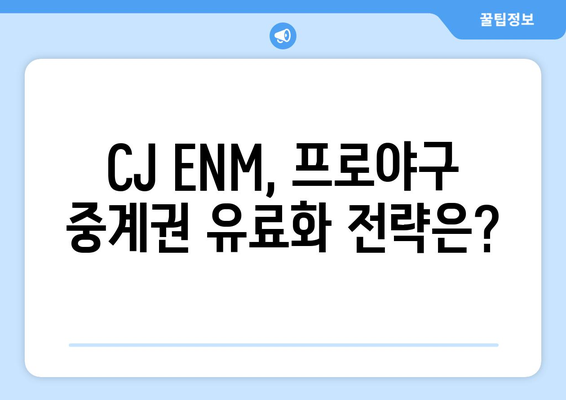 프로야구 중계권, CJ ENM 품에 안기다 | 유료화 시대, 팬들은 어떻게 볼까?