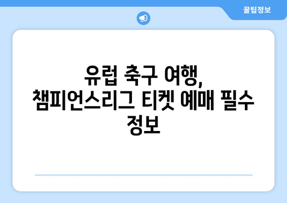 챔피언스리그 티켓 구매 가이드| 축구 직관, 명당 자리 찾는 꿀팁 | 유럽 축구, 경기 관람, 티켓 예매, 축구 여행