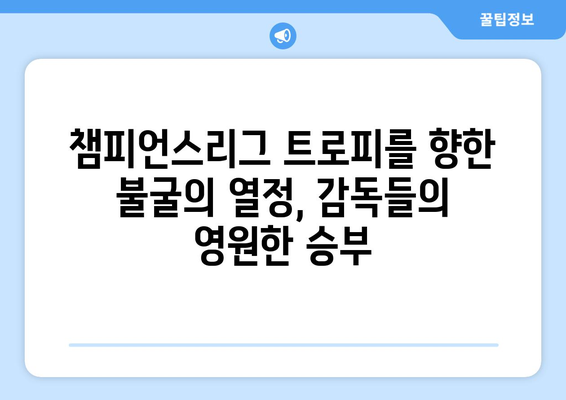 챔피언스리그 역사를 새긴 전설들| 우승 감독들의 영광의 순간 | 축구, 명장, 역사, 기록, 챔피언스리그