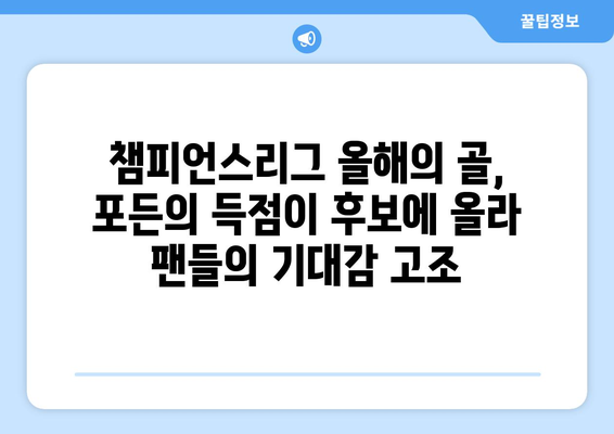 포든, 올해의 골 후보에 선정! 챔피언스리그에서 남긴 압도적인 득점 | 챔피언스리그, 올해의 골, 후보, 포든, 득점