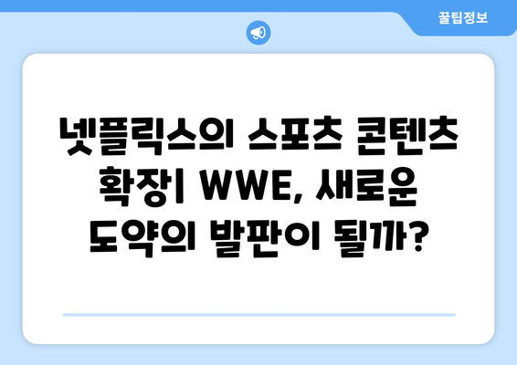 넷플릭스의 WWE 프로레슬링 중계권 투자| 전략과 미래 전망 | 스포츠 스트리밍, 콘텐츠 확장, 시장 경쟁