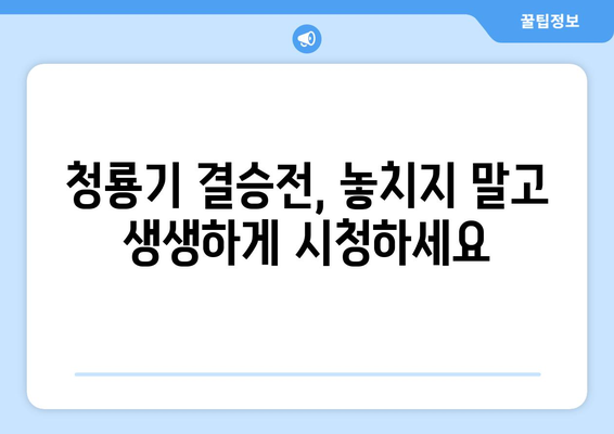 청룡기 야구 결승전 생중계| 실시간 경기 시청 안내 | 청룡기, 야구, 결승, 생중계, 시청