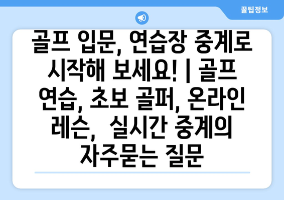 골프 입문, 연습장 중계로 시작해 보세요! | 골프 연습, 초보 골퍼, 온라인 레슨,  실시간 중계