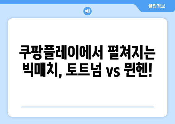 쿠팡 플레이 시리즈 2탄| 토트넘 vs 뮌헨 | 프리미어리그, 분데스리가, 축구 중계, 스포츠