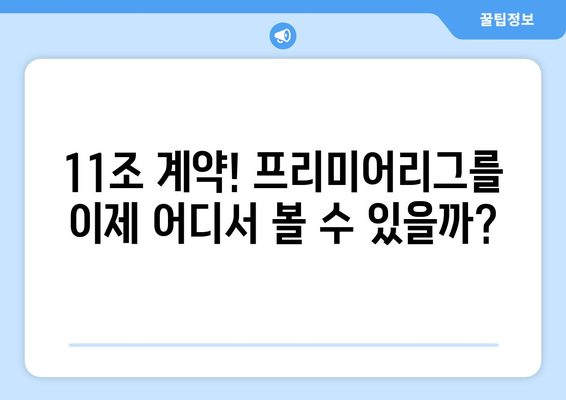 프리미어리그, 11조 국내 중계권 계약 완료! 어떤 채널에서 시청할 수 있을까? | 프리미어리그 중계, 축구, 스포츠