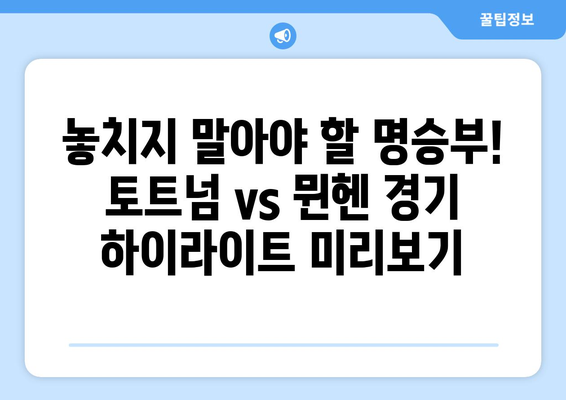 2024 쿠팡플레이 시리즈 토트넘 vs 뮌헨 경기| 일정 & 중계 정보 총정리 | 축구, 스포츠, 라이브 중계, 시청 방법