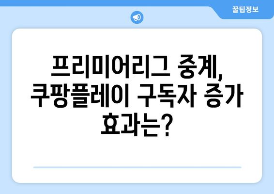 쿠팡플레이, 프리미어리그 중계권 확보! OTT 시장 경쟁력 분석 | 쿠팡플레이, 프리미어리그, OTT, 경쟁력, 분석