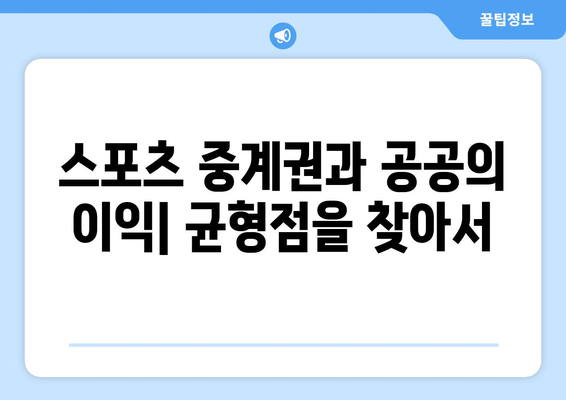 공공의 이익을 위한 중계권 규제| 현실과 과제 | 미디어, 저작권, 공공성