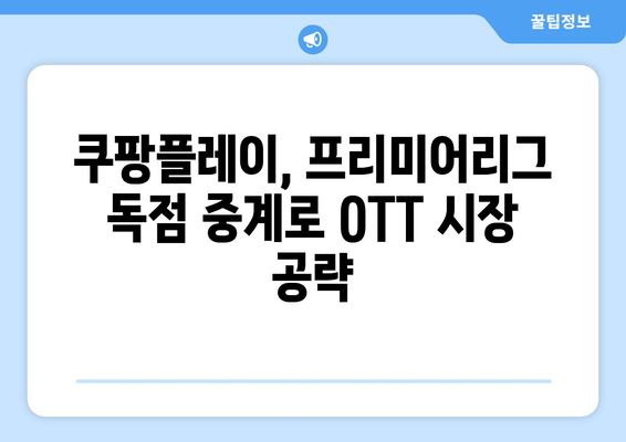 쿠팡플레이, 프리미어리그 중계권 확보! OTT 시장 경쟁력 분석 | 쿠팡플레이, 프리미어리그, OTT, 경쟁력, 분석