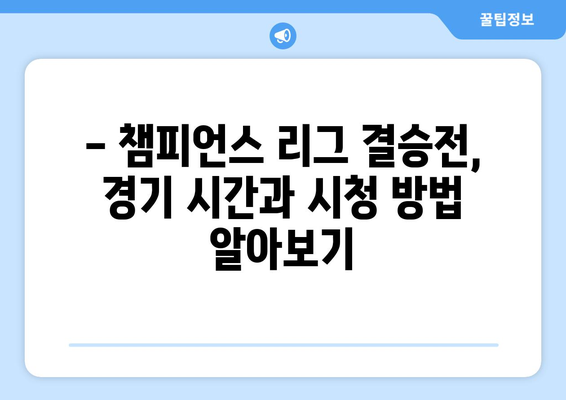 챔피언스 리그 결승전, SPOTV에서 새벽 4시 생중계 | 축구, 유럽 챔피언, 경기 시간, 시청 방법